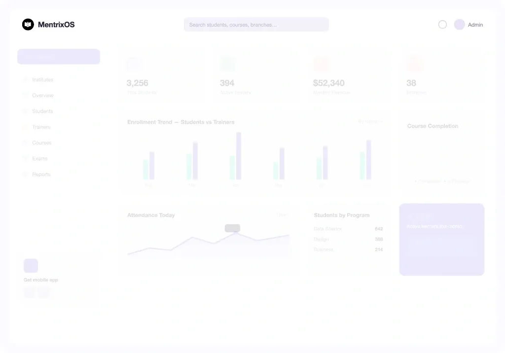 MentrixOS Platform Dashboard Overview